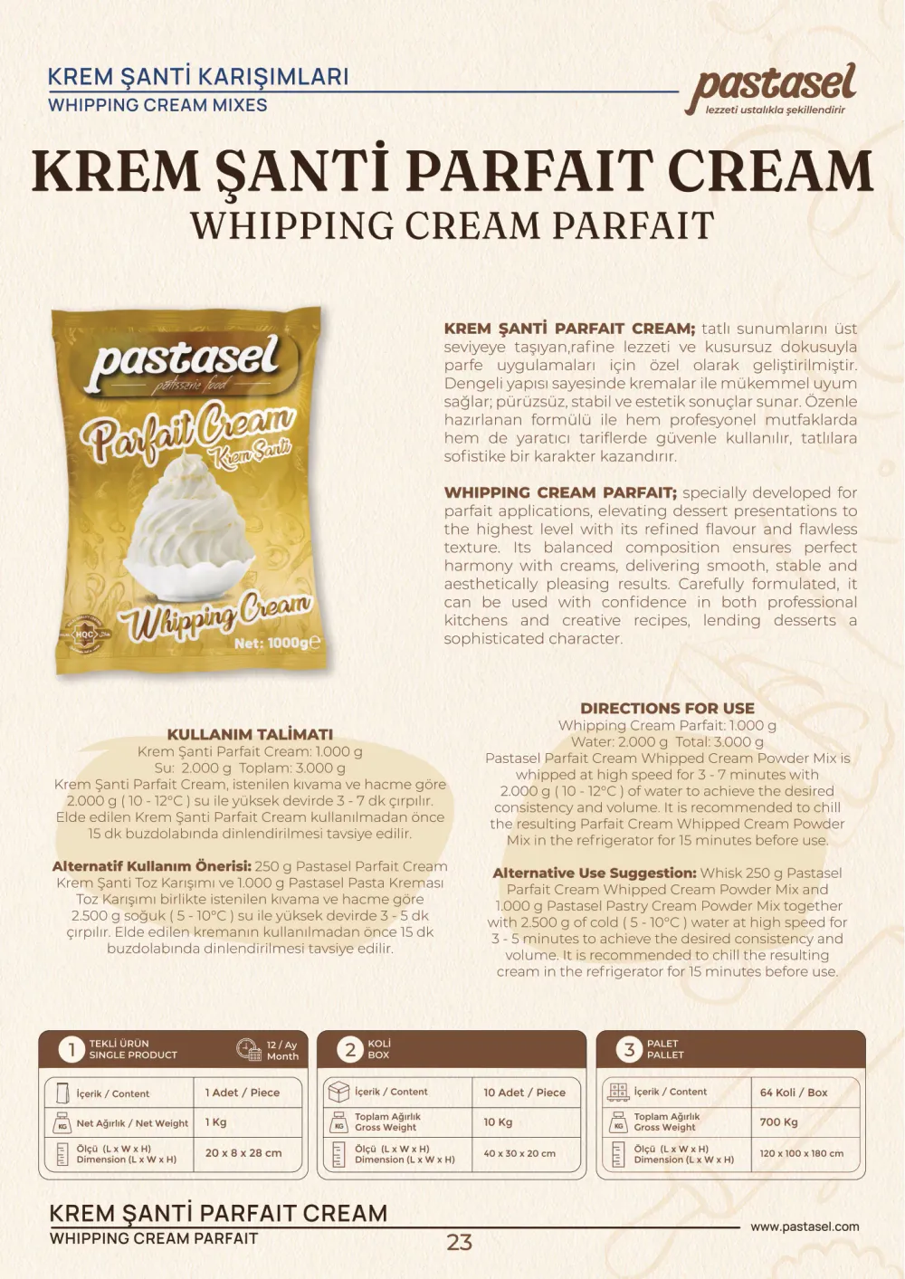 Katalog sayfa 24: Krem Şanti Parfait Cream (Krem Şanti Karışımları)