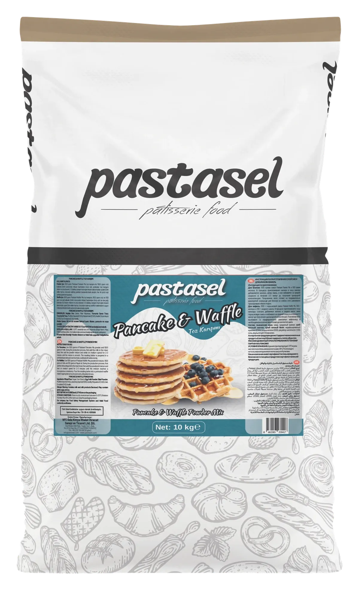 Pastasel Pancake & Waffle Miksi 10 kg kraft torba ambalajı