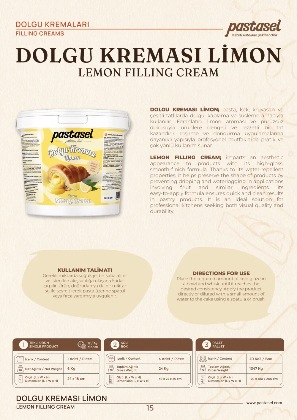 Katalog sayfa 16: Dolgu Kreması Limon (Dolgu Kremaları)