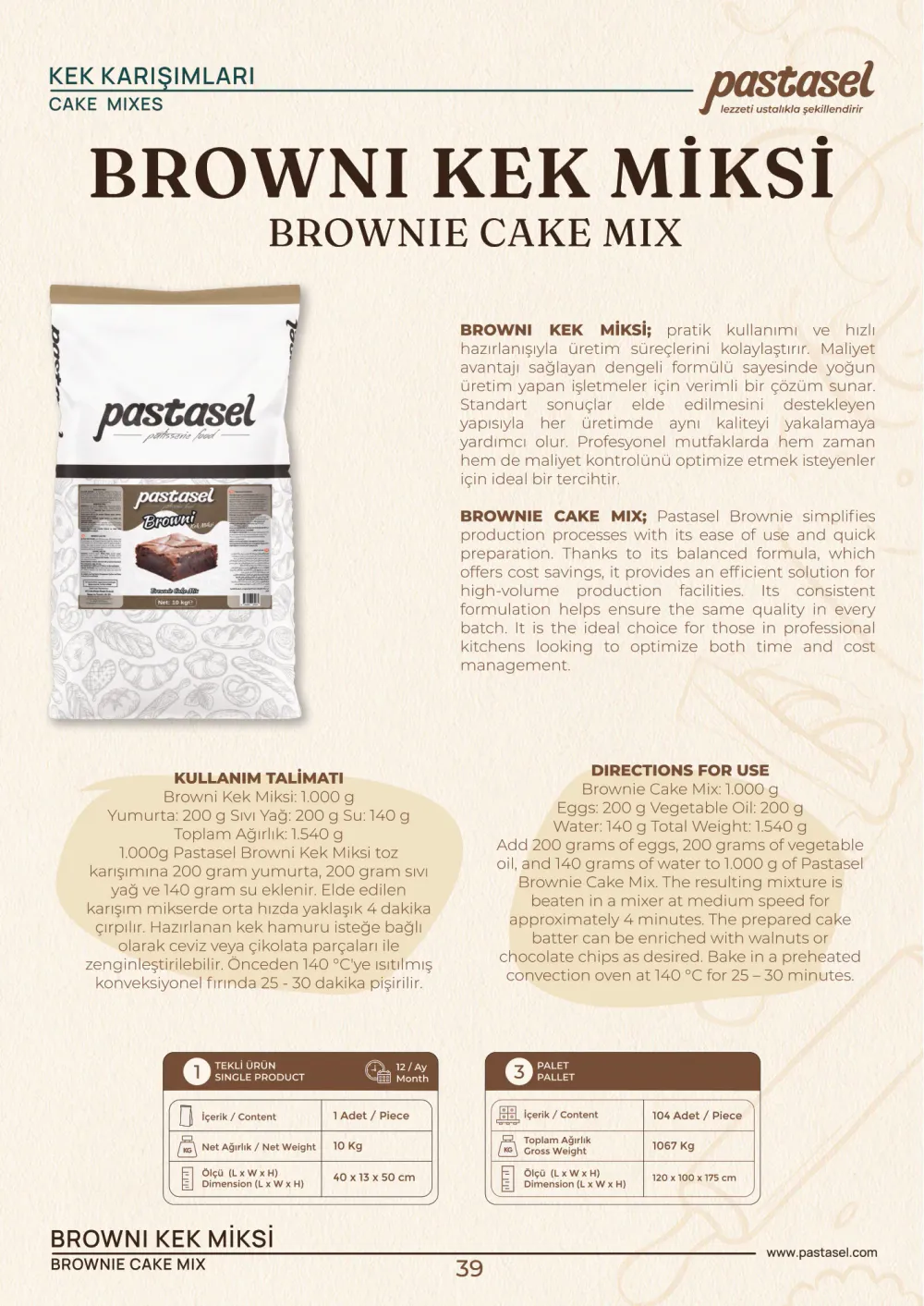 Katalog sayfa 40: Browni Kek Miksi (Kek Karışımları)