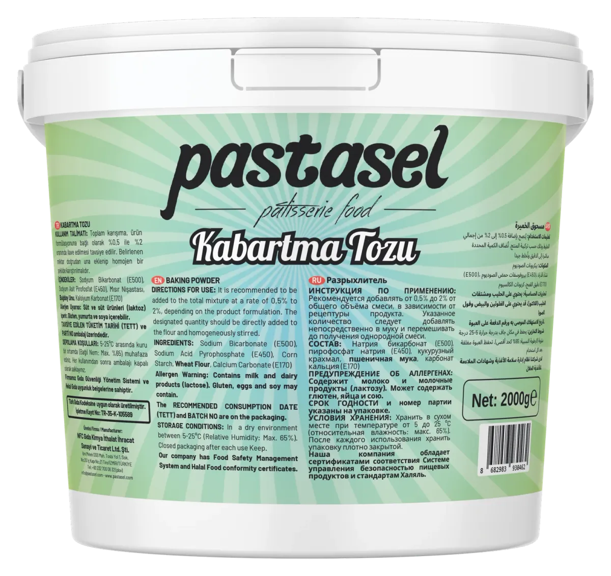 Pastasel Kabartma Tozu 2 kg kova ambalajı