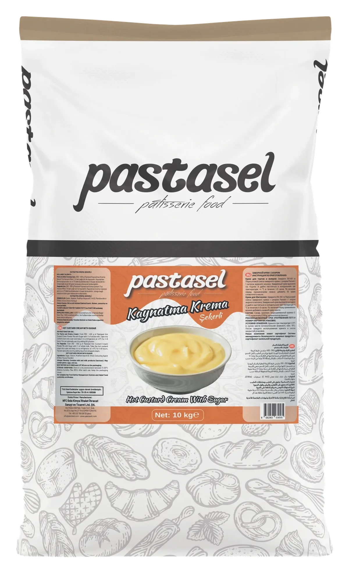 Pastasel Cookable Cream with Sugar, 10 kg kraft bag