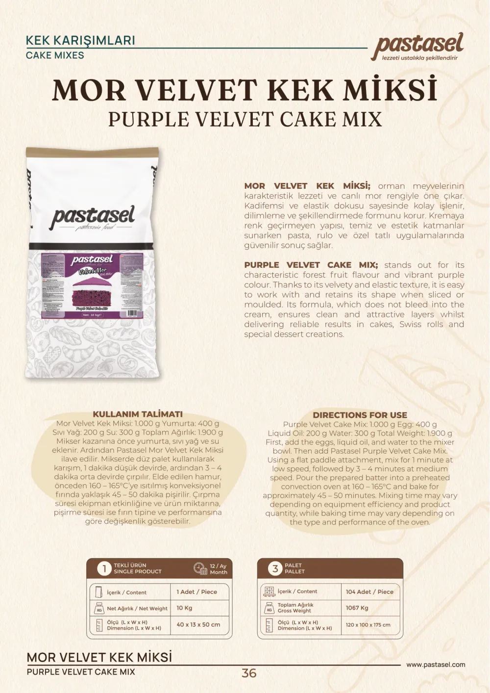 Katalog sayfa 37: Mor Velvet Kek Miksi (Kek Karışımları)