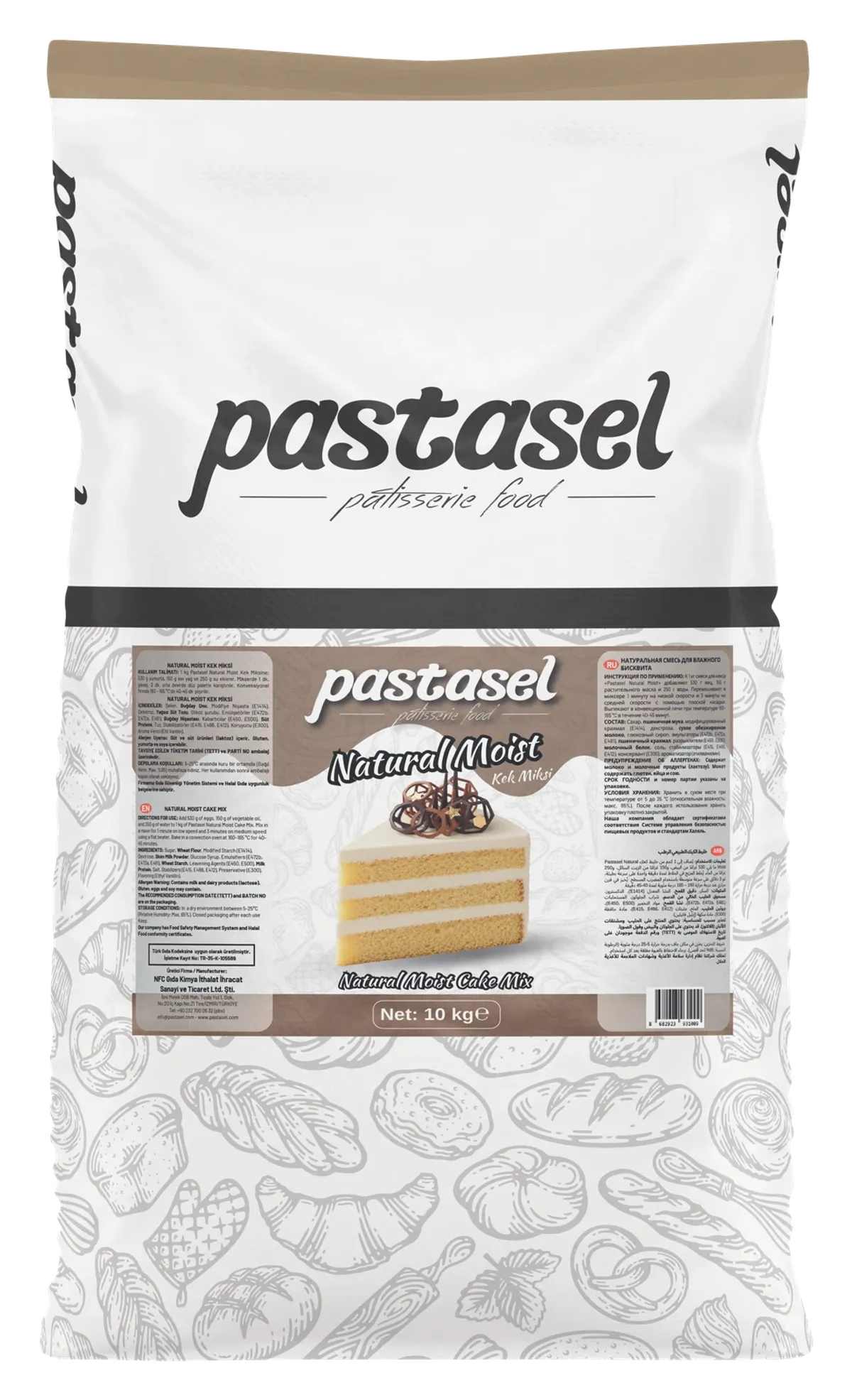 Pastasel Natural Moist Kek Miksi 10 kg kraft torba ambalajı