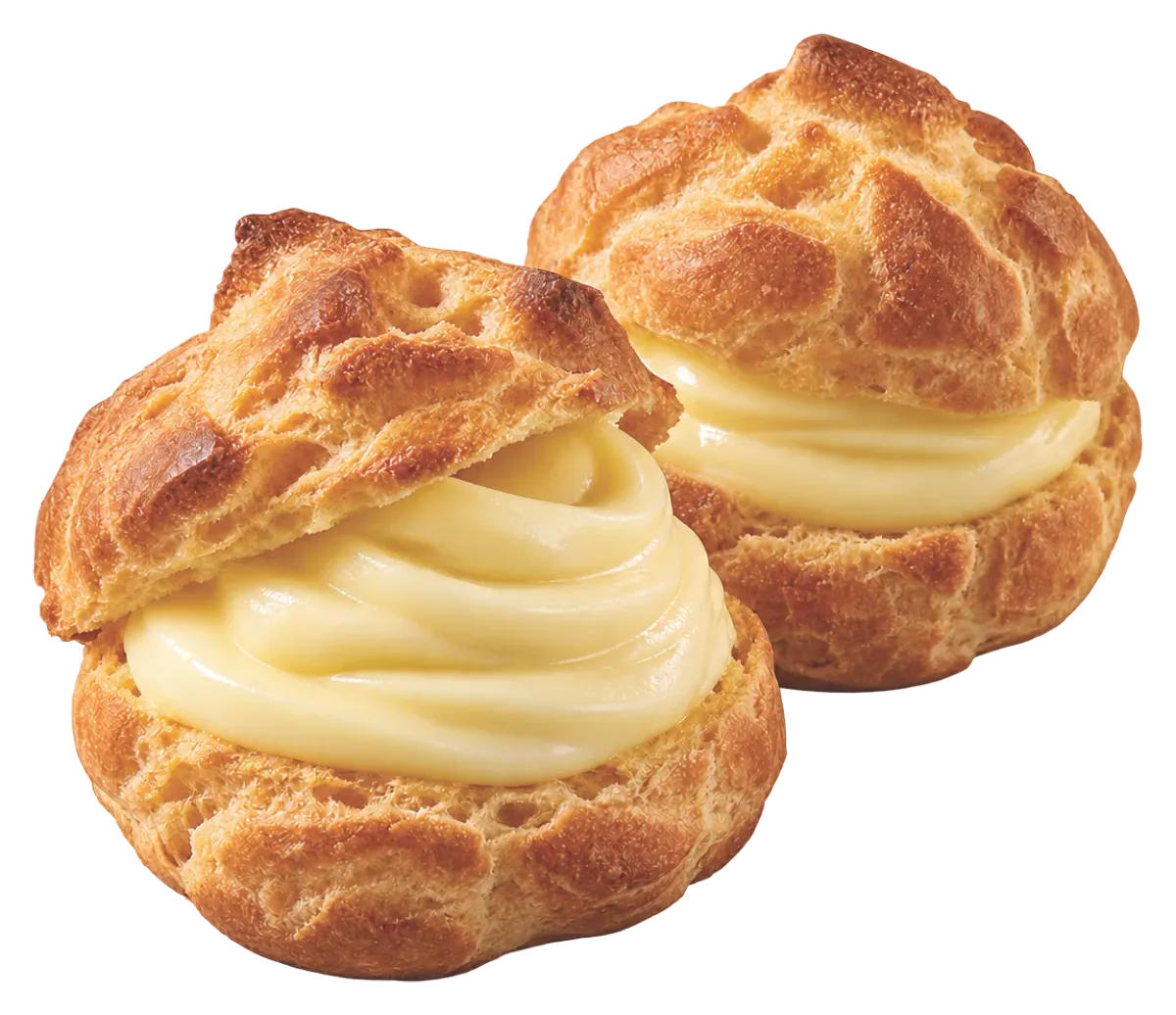 Profiteroles filled with cooked custard cream
