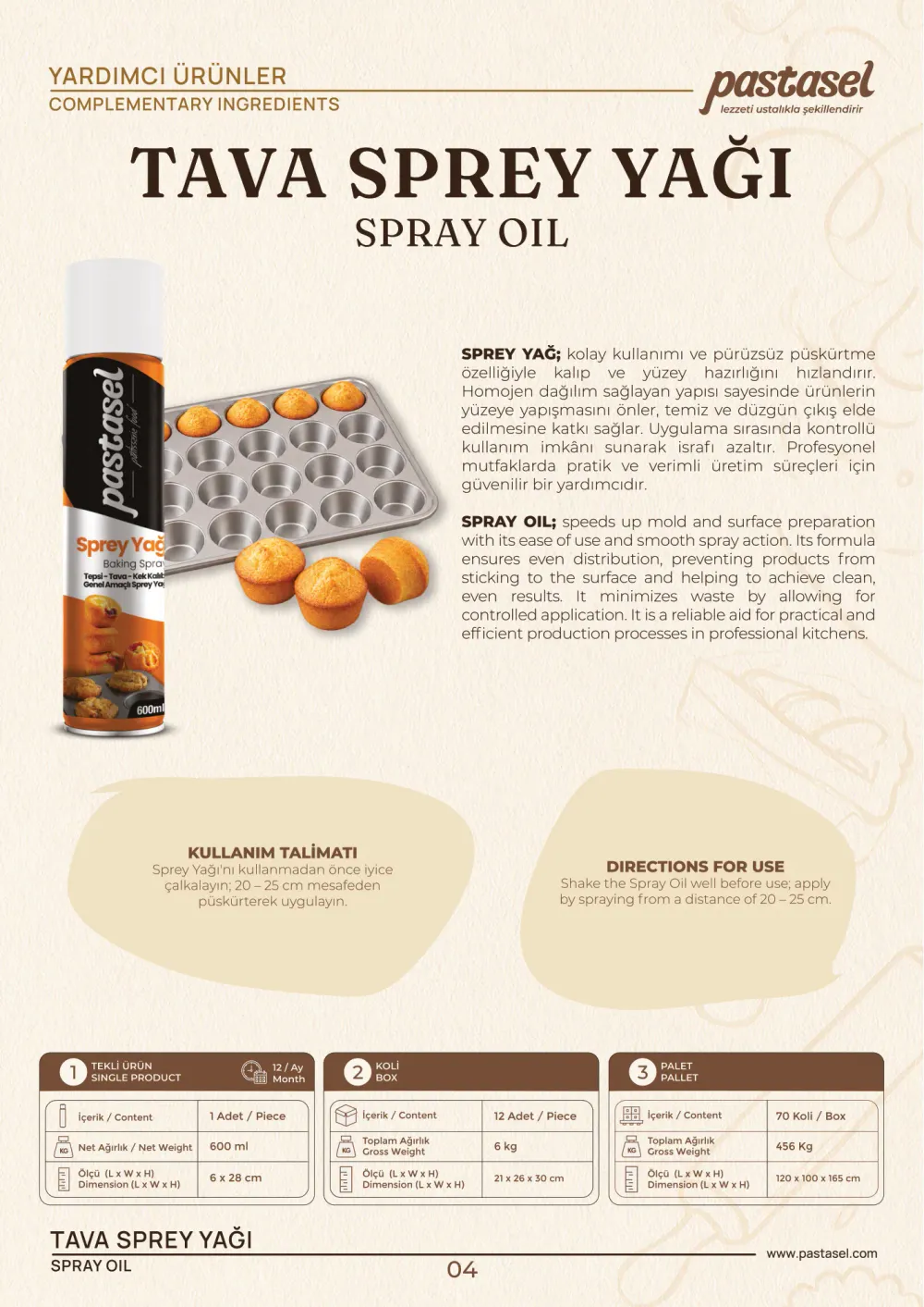 Katalog sayfa 5: Tava Sprey Yağı (Yardımcı Ürünler)