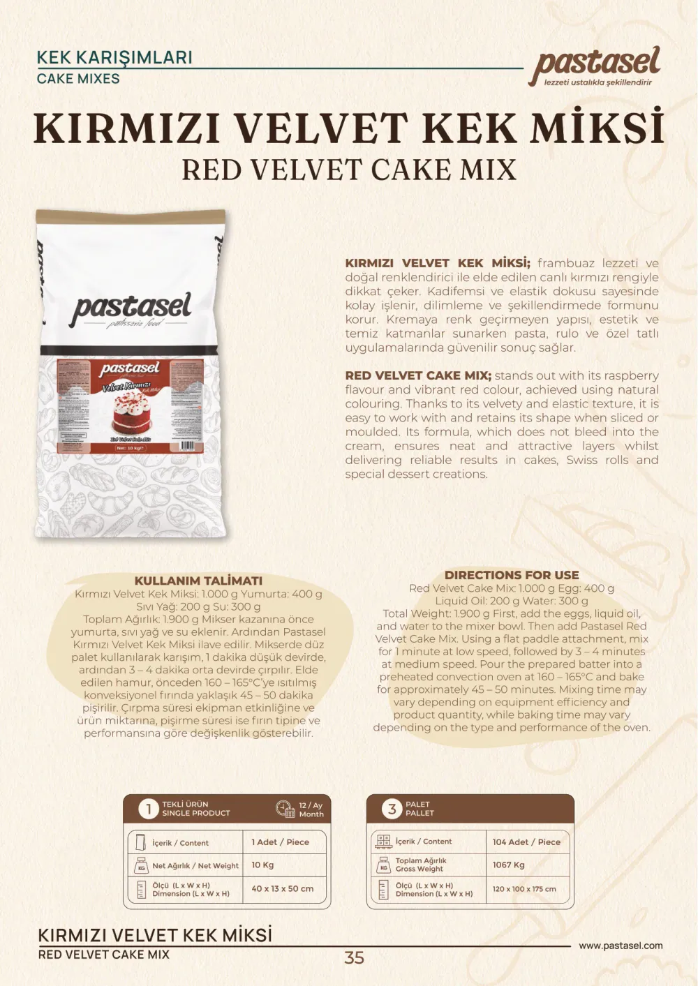 Katalog sayfa 36: Kırmızı Velvet Kek Miksi (Kek Karışımları)