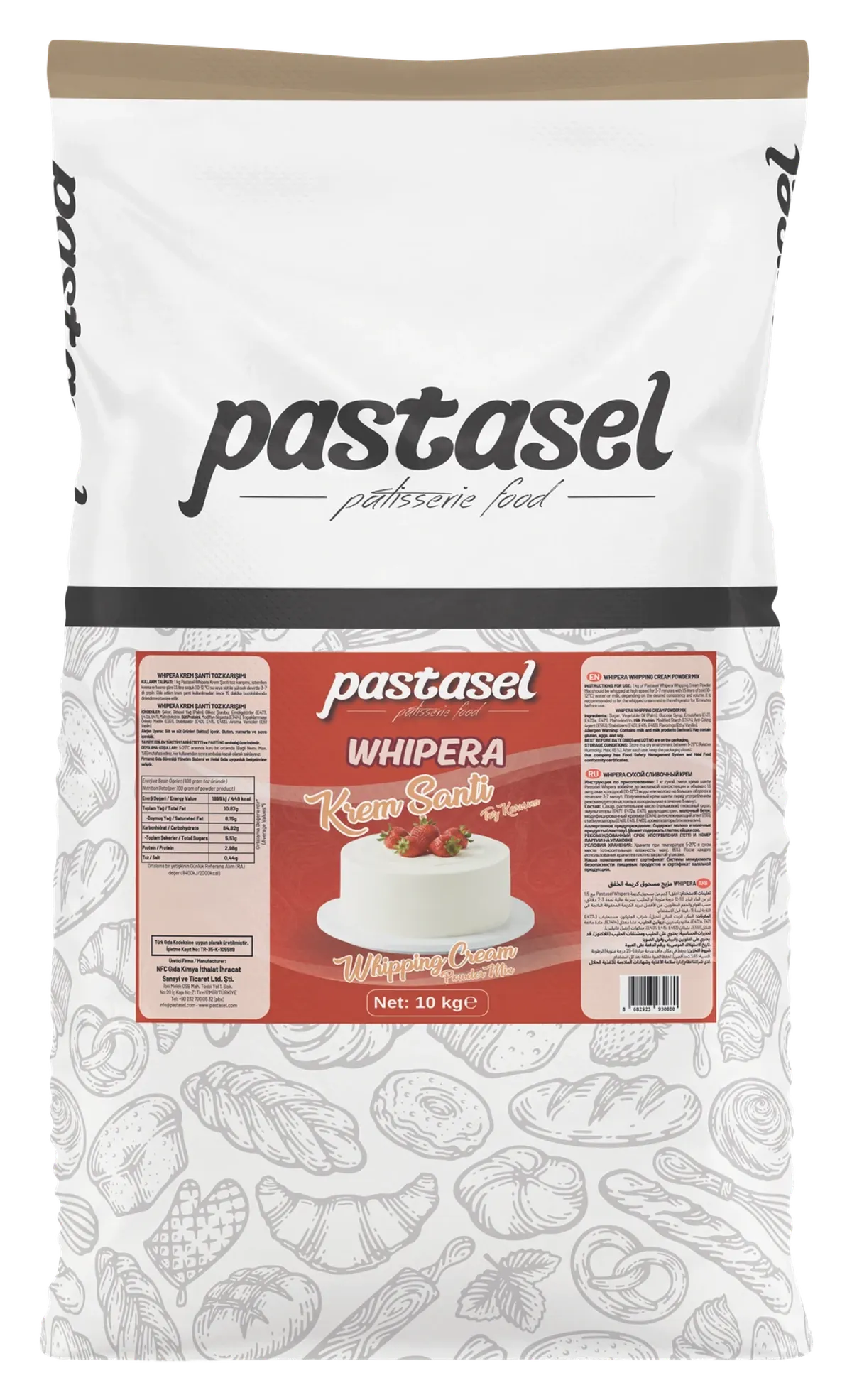 Pastasel Whipping Cream Whipera, 10 kg kraft bag