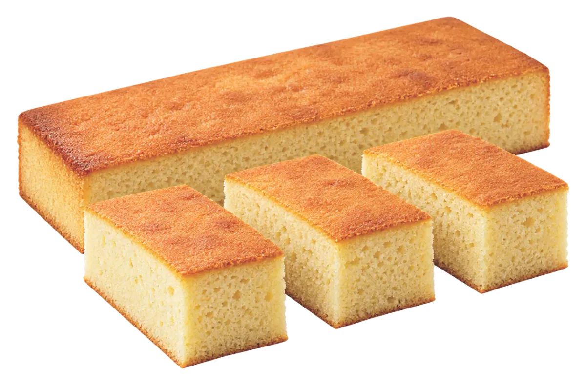 Plain sheet cake cut into squares
