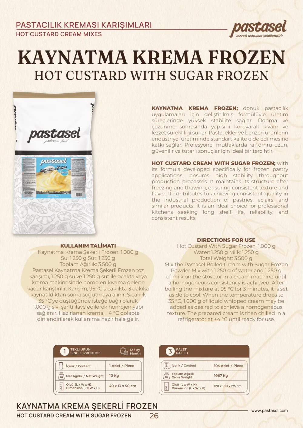 Katalog sayfa 27: Kaynatma Krema Frozen (Pastacılık Kreması Karışımları)