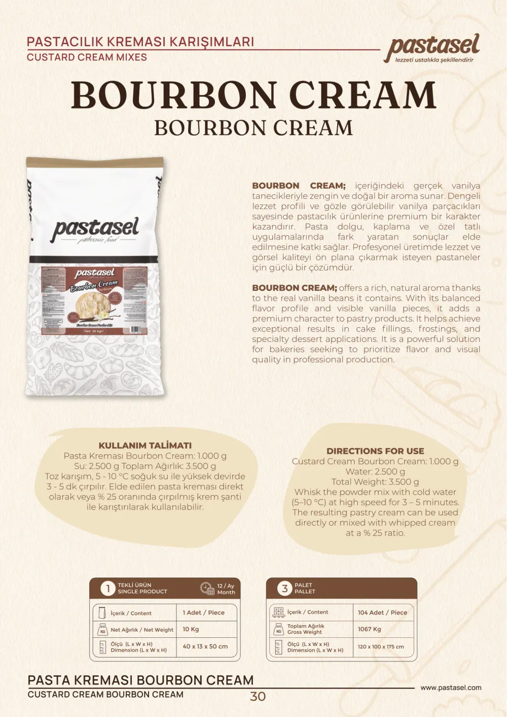 Katalog sayfa 31: Bourbon Cream (Pastacılık Kreması Karışımları)