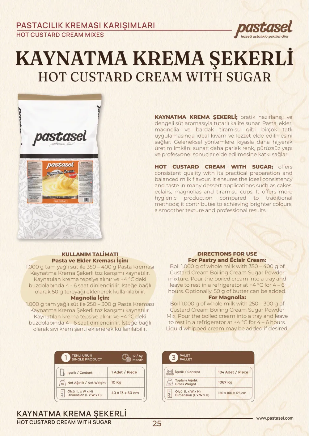Katalog sayfa 26: Kaynatma Krema Şekerli (Pastacılık Kreması Karışımları)