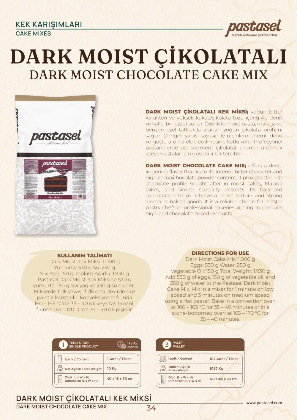 Katalog sayfa 35: Dark Moist Çikolatalı (Kek Karışımları)