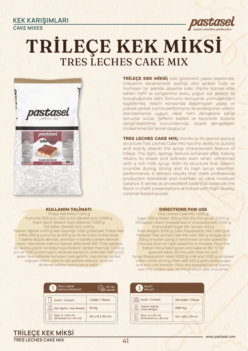 Katalog sayfa 42: Trileçe Kek Miksi (Kek Karışımları)