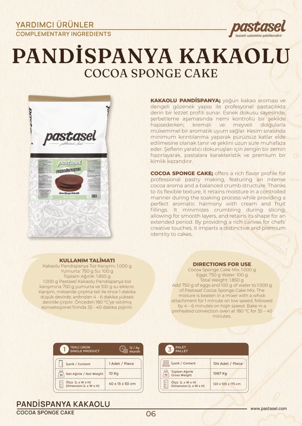 Katalog sayfa 7: Pandispanya Kakaolu (Yardımcı Ürünler)