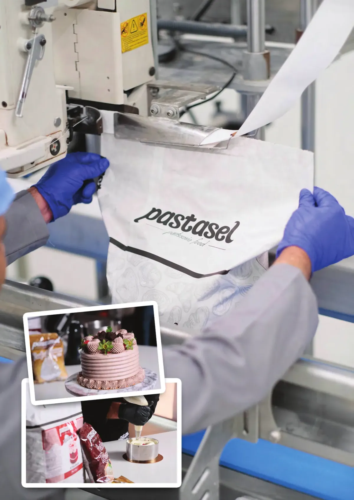 Dolum hattında doldurulan Pastasel torbası