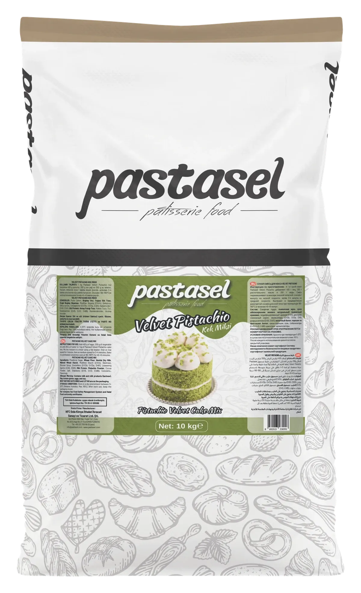 Pastasel Velvet Pistachio 10 kg kraft torba ambalajı