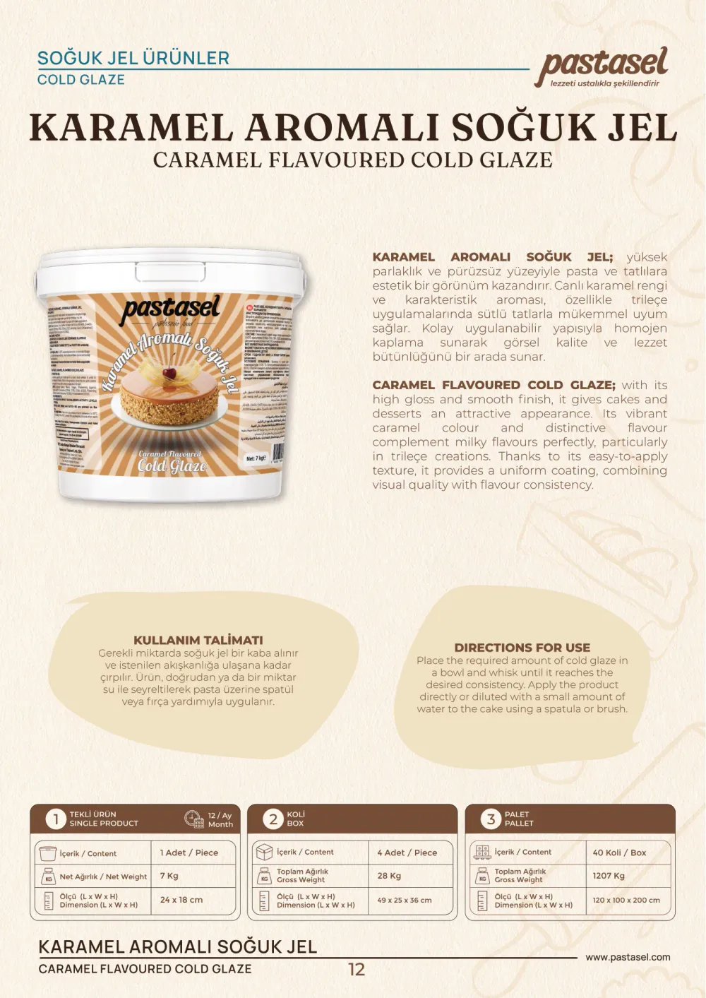 Katalog sayfa 13: Karamel Aromalı Soğuk Jel (Soğuk Jel Ürünler)