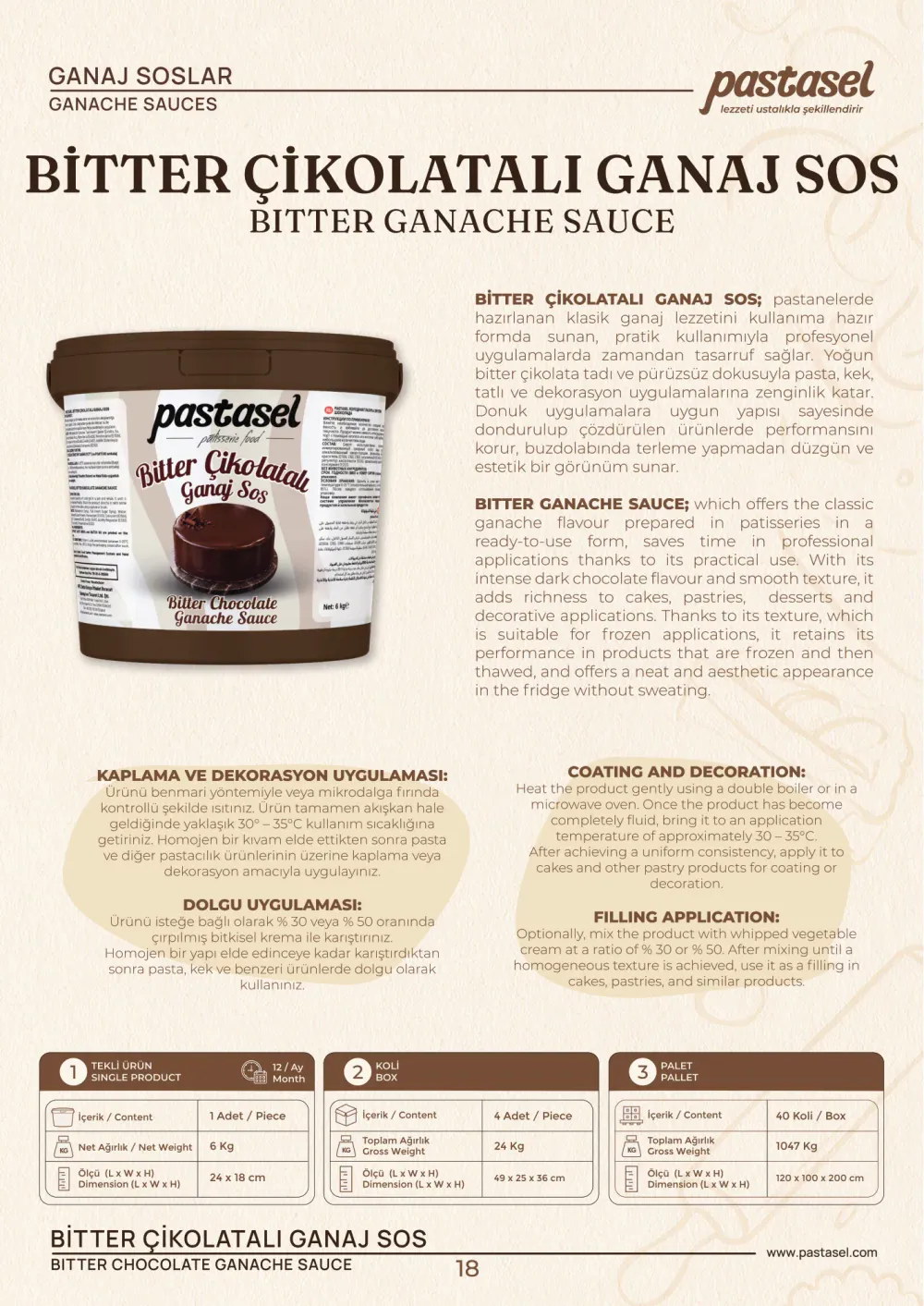 Katalog sayfa 19: Bitter Çikolatalı Ganaj Sos (Ganaj Soslar)