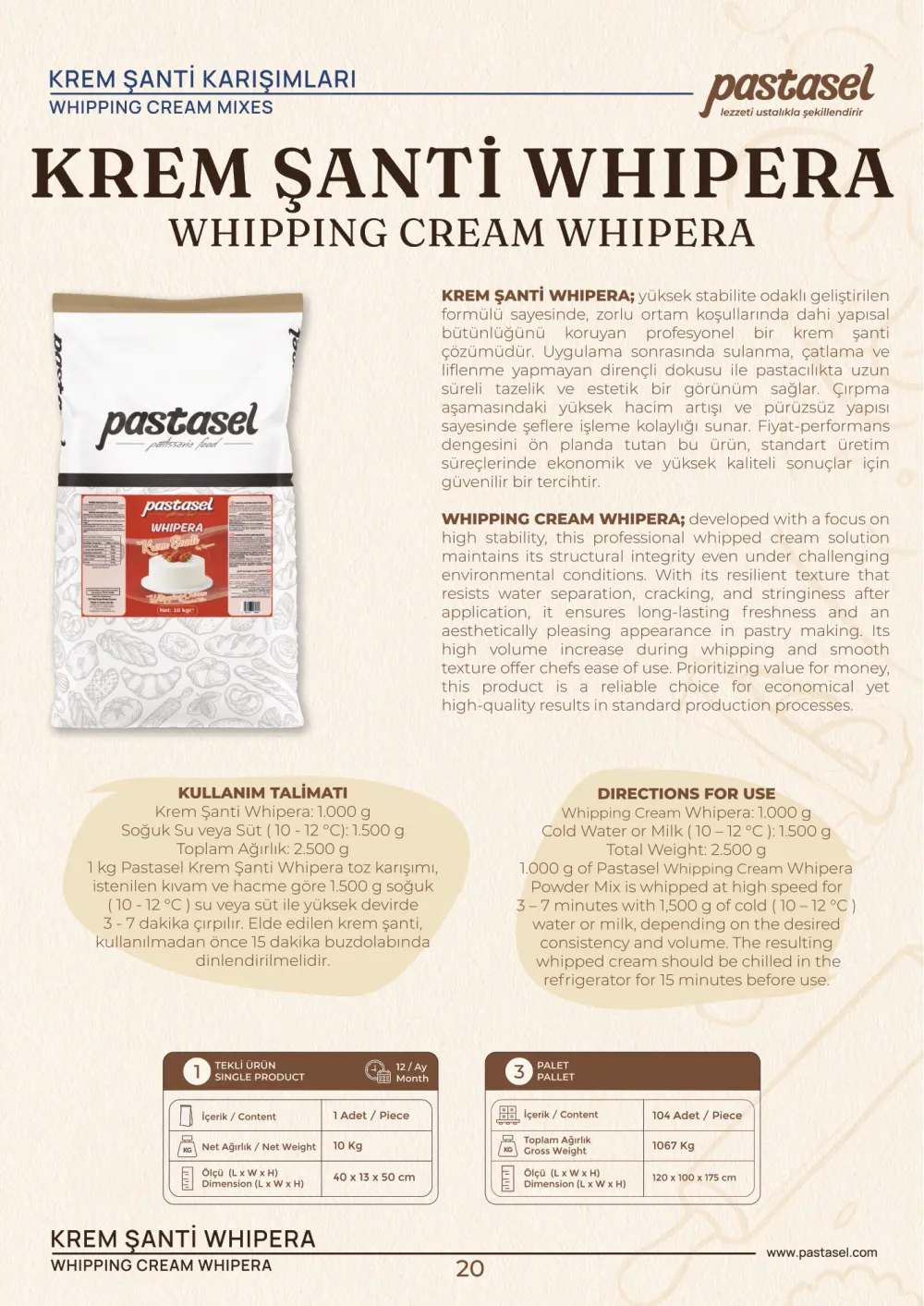 Katalog sayfa 21: Krem Şanti Whipera (Krem Şanti Karışımları)