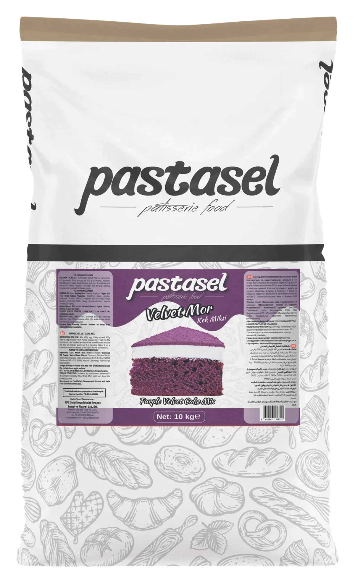 Pastasel Velvet Mor 10 kg kraft torba ambalajı