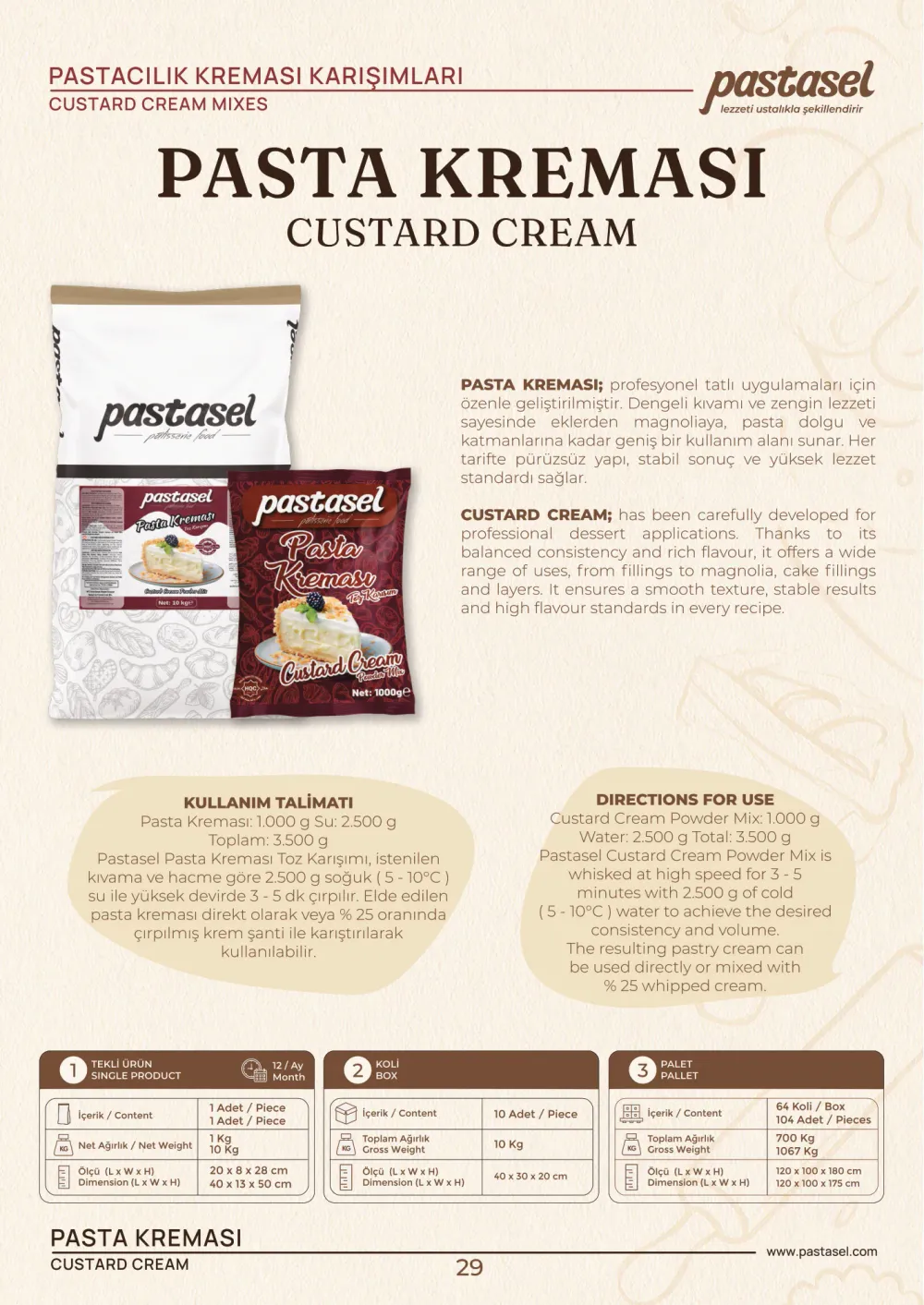 Katalog sayfa 30: Pasta Kreması (Pastacılık Kreması Karışımları)