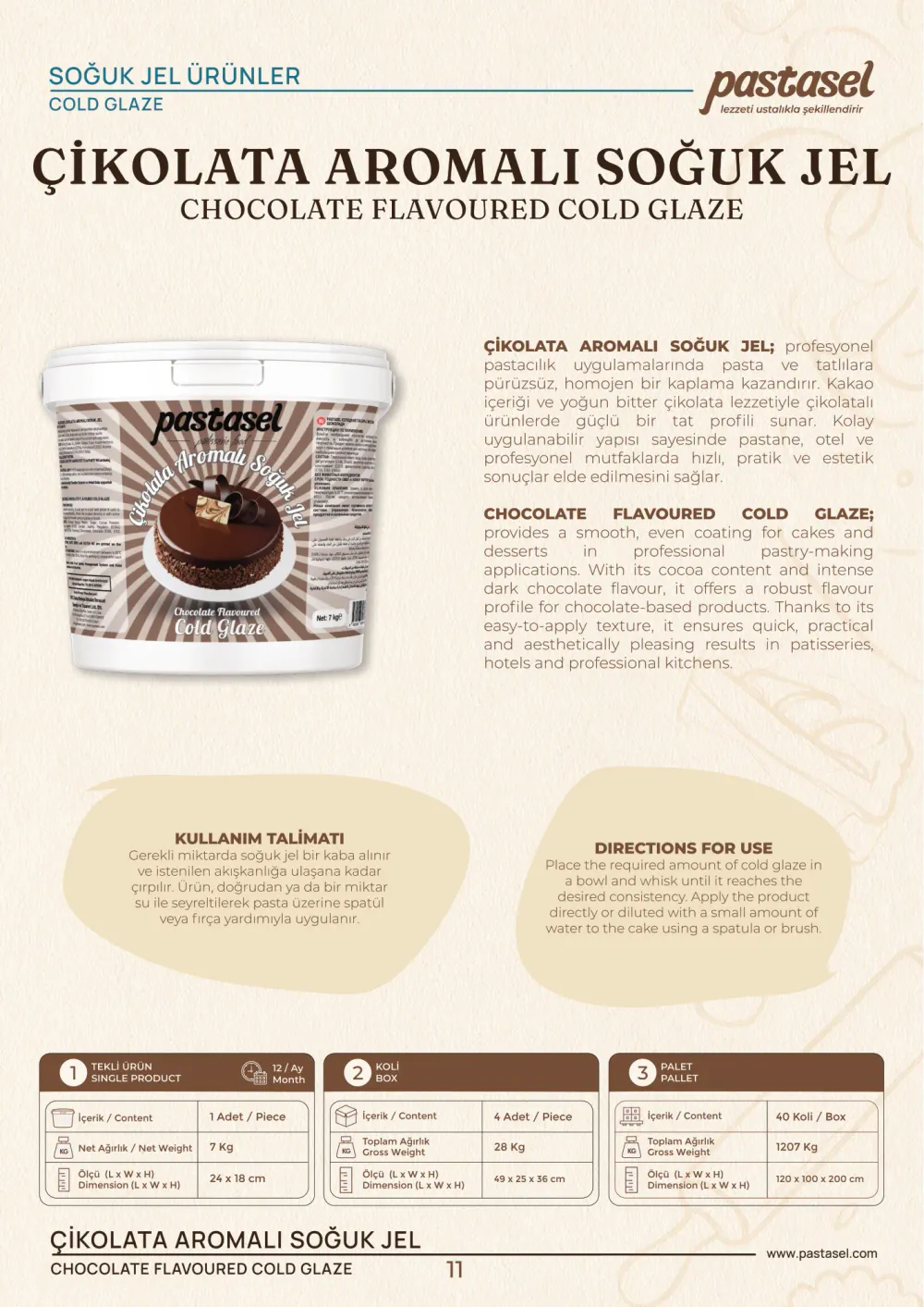 Katalog sayfa 12: Çikolata Aromalı Soğuk Jel (Soğuk Jel Ürünler)