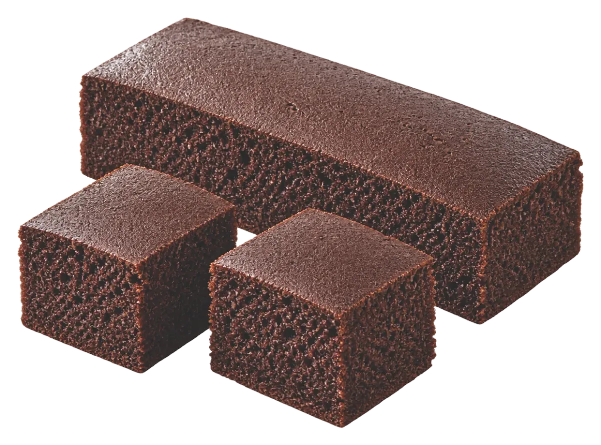 Dark chocolate moist cake cut into squares