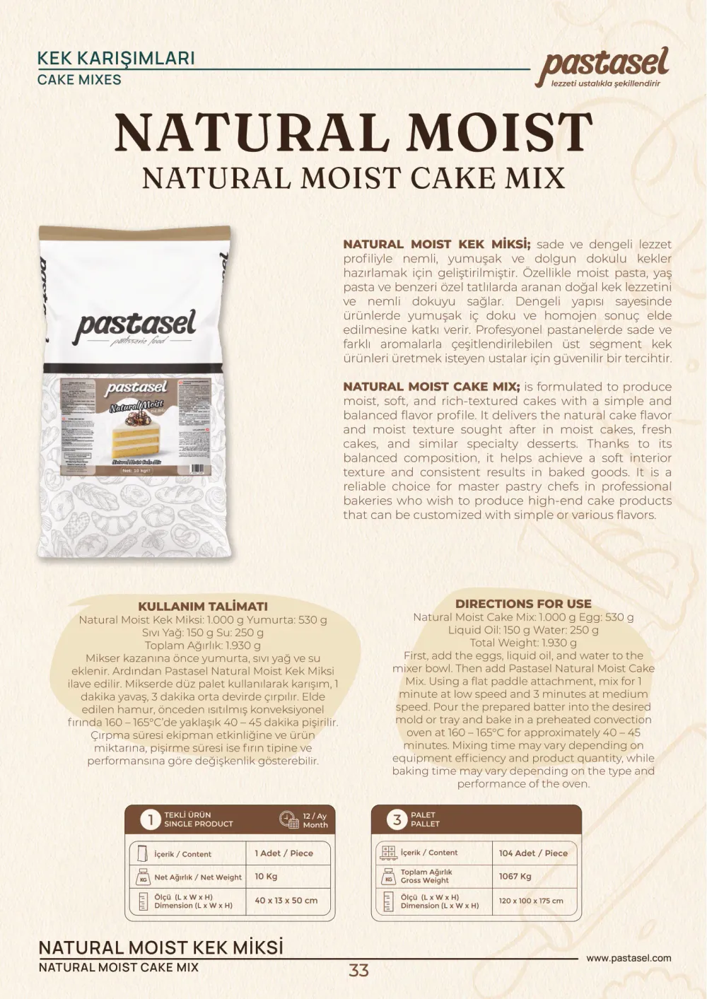 Katalog sayfa 34: Natural Moist (Kek Karışımları)