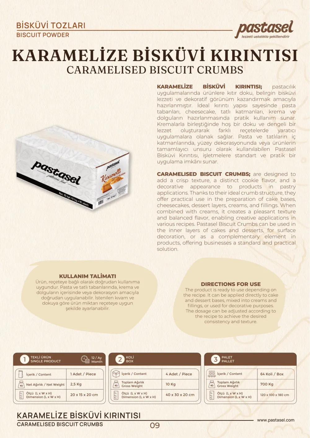Katalog sayfa 10: Karamelize Bisküvi Kırıntısı (Bisküvi Tozları)